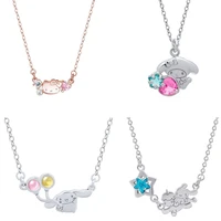 kawaii sanrios necklace hellokittys my melody cinnamoroll cartoon sterling silver pendant necklace accessories for girls gifts