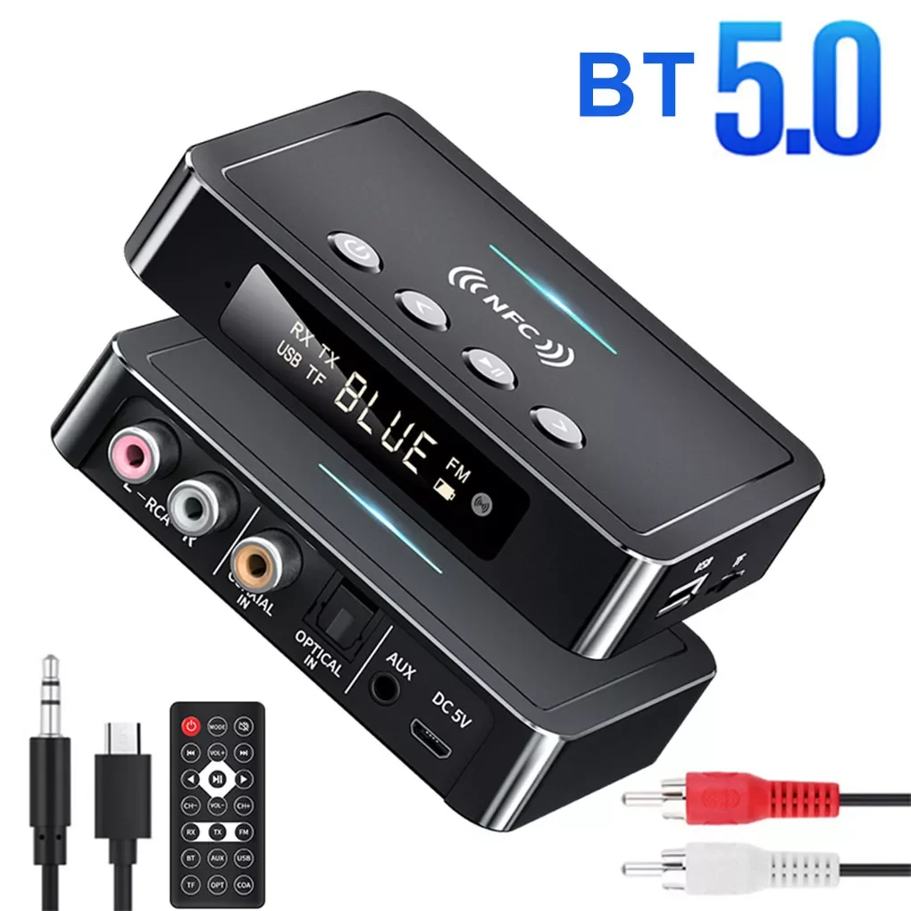 

NFC 5.0 Bluetooth Receiver A2DP AUX 3.5mm RCA Jack USB Smart Playback Stereo Audio Wireless Adapter For Car Kit Speaker