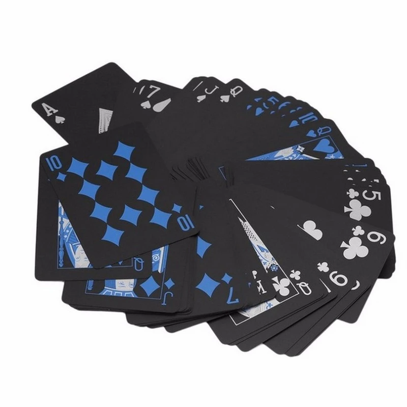 

54pcs PVC Frosted Waterproof Playing Cards Board Game Magic Solitaire Gold Playing Card Poker Game Deck Gift Collection