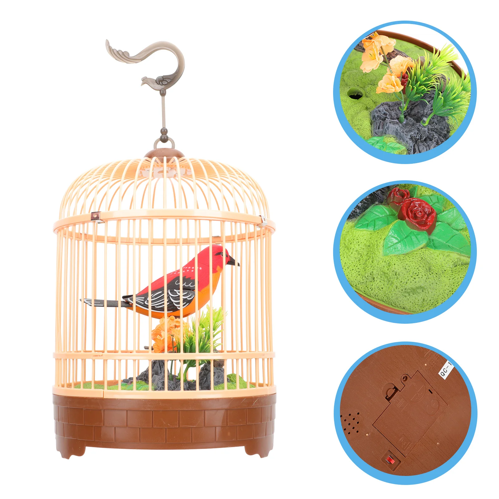 

Unique Bird Cage Toy Induction Birdcage Plaything Singing Plastic Educational Kids Voice-activated