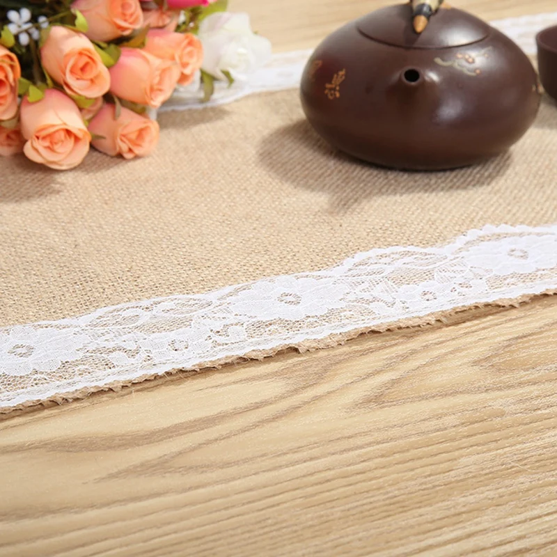 4 шт. кружевные дорожки для стола ретро из мешковины деревенской свадьбы