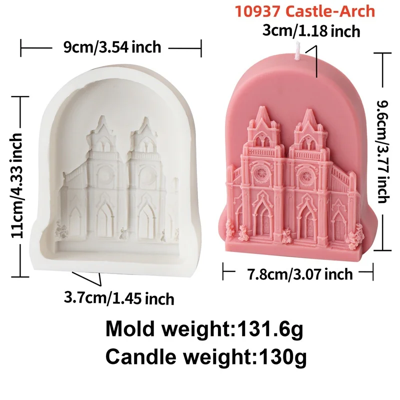 3D креативный художественный замок свеча силиконовая форма сделай сам винтажный