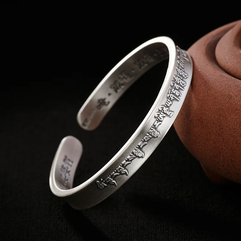 

New Retro Handmade Men's And Women's Bracelets Chinese Style Fashion Trend Silver Bracelets Jewelry Accessories