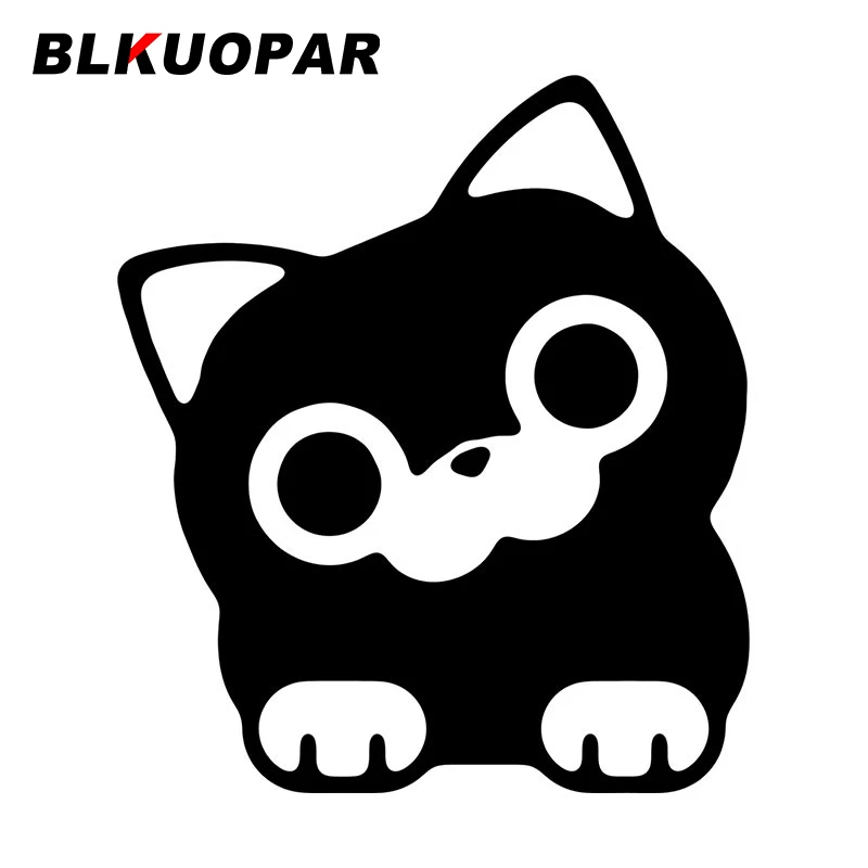 

Милые автомобильные наклейки BLKUOPAR с круглым котом, любопытными клиптоварами, устойчивые к царапинам аниме-наклейки, забавная виниловая доска для сада и серфинга, виниловая пленка для автомобиля, графика