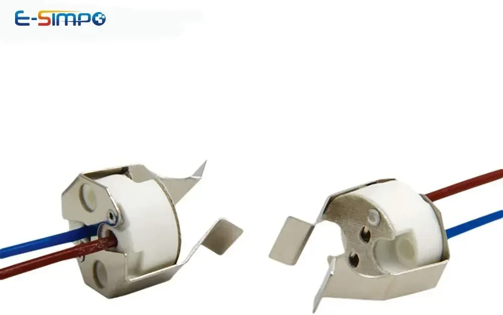 

5 шт. MR11 MR16 патрон для лампы с кронштейном светодиодный галогенный G4 G5.3 Gu5.3 цоколь фарфоровый длинный провод 20 см