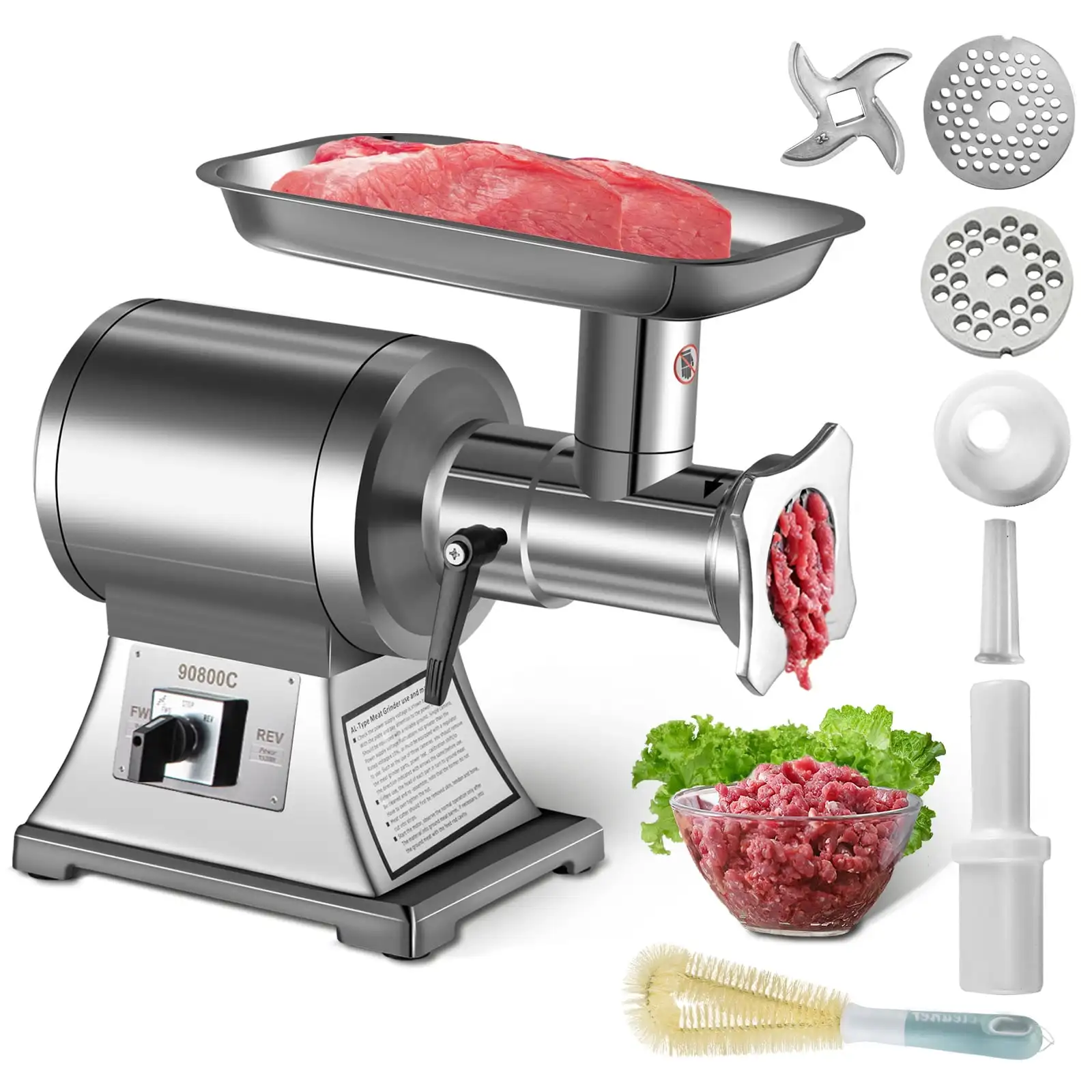 

Commercial Electric Meat Grinder,550lbs/h 1100W Electric Sausage Stuffer Filler, Meat Mincer Heavy Duty.USA.NEW