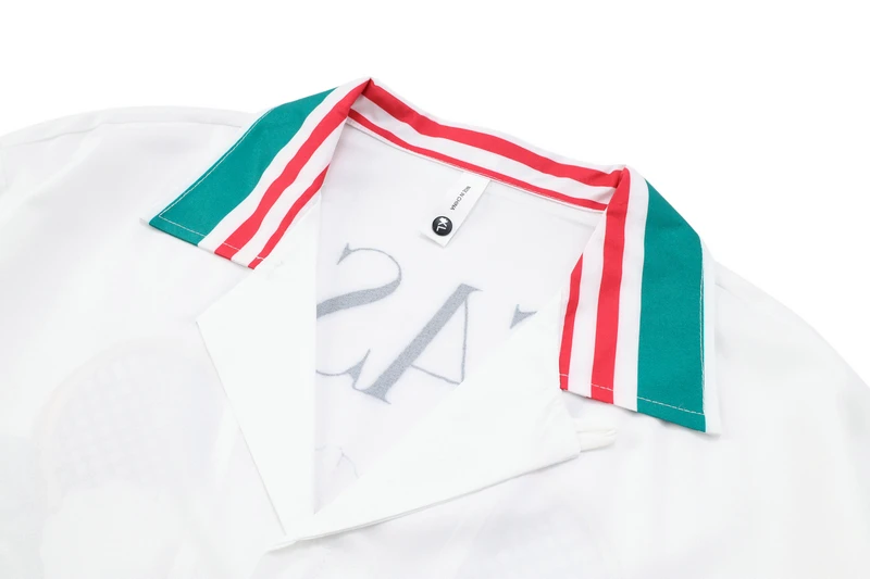 2023 Casablanca Tennis Flowers Stripes Men Women Short Set T Shrt Hawaii Beach Style Suit Hip Hop Shirt Shorts Couple Suit Casa