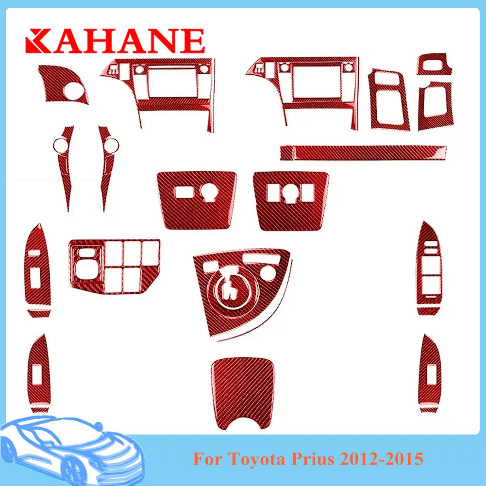 Красные наклейки из углеродного волокна декоративные аксессуары для салона