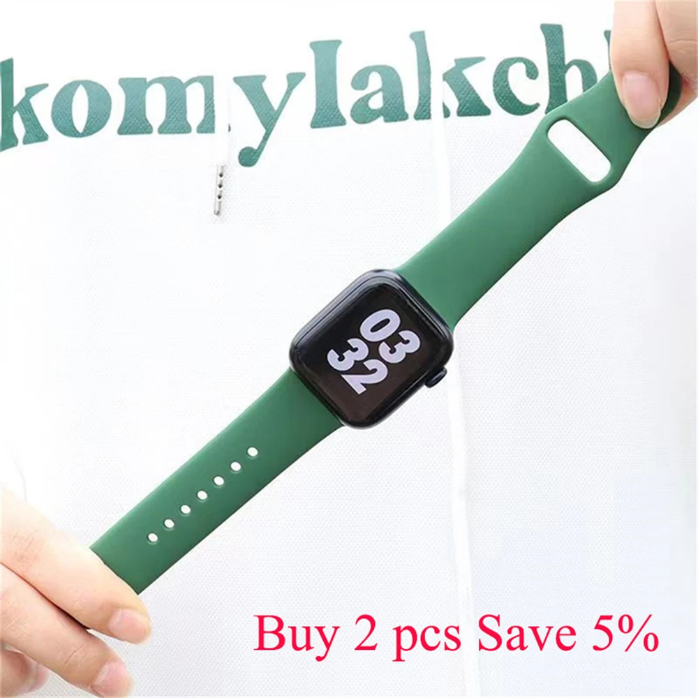 Silicone Strap For Apple Watch Band 44mm 40mm 45mm 41mm Ultra 49mm 42mm 38 44 45 mm Bracelet Apple Watch Series 8 7 se 3 4 5 6