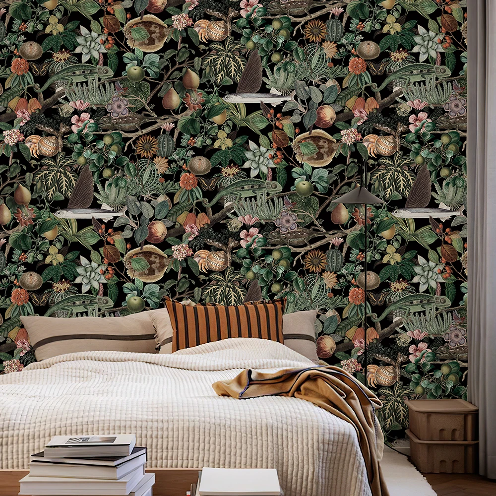 Виниловые обои JIFFDIFF зеленые ботанические