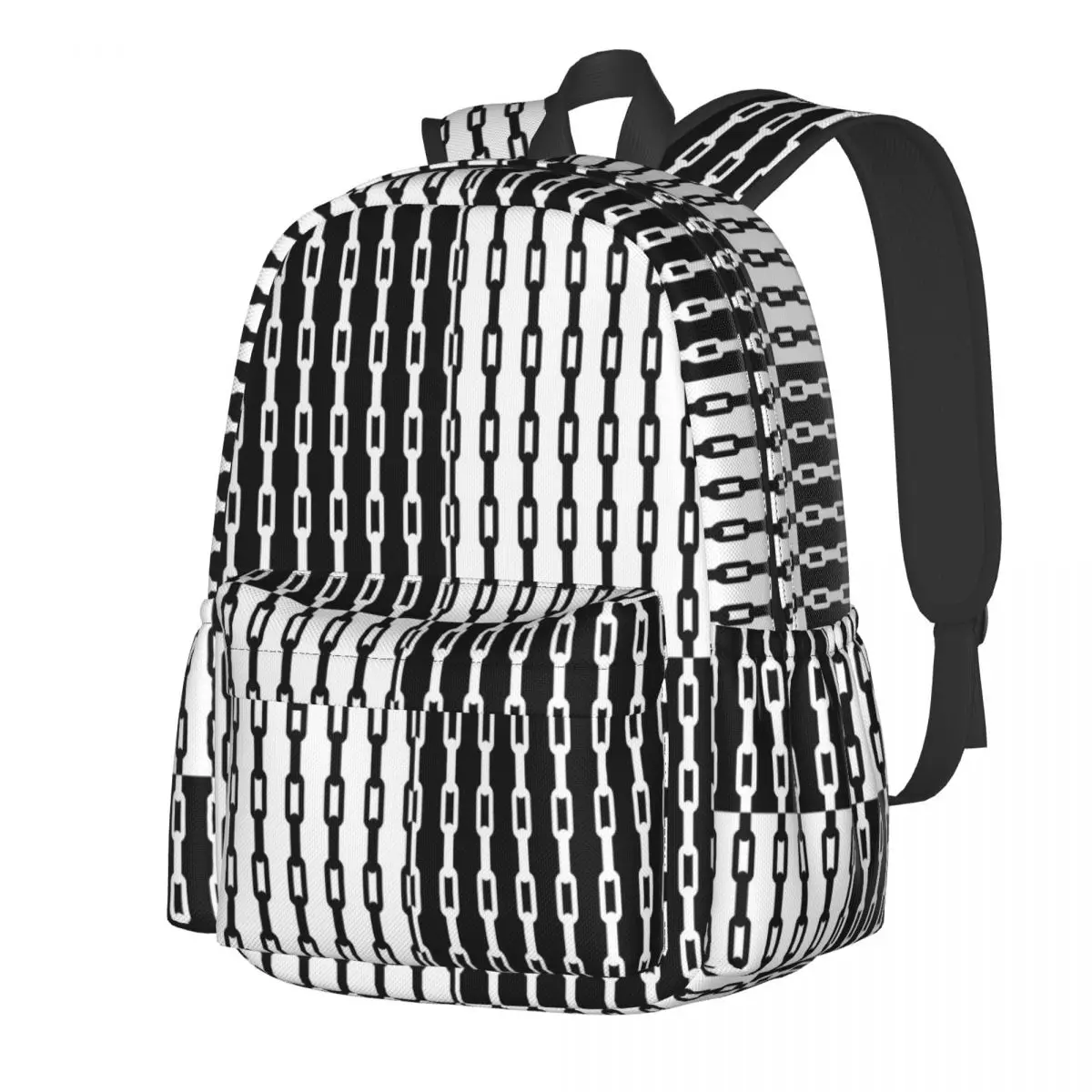 

Mod Two Tone Backpack Chain Link College Backpacks Teen High Quality Durable School Bags Aesthetic Rucksack