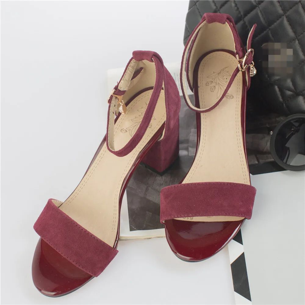 2022 Summer Women High-heeled Sandals Wild High-heeled Shoes with a Word Buckle Roman Gladiator Sandals Office Small Size 32-43