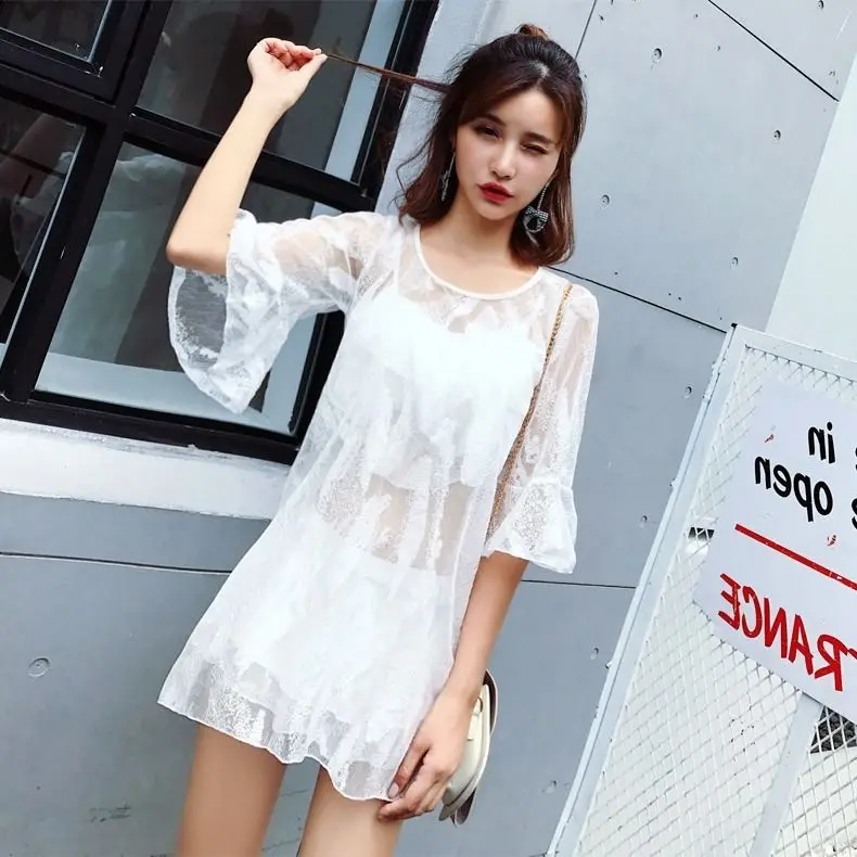 

Women Bikinis Swimwear Swimsuit Split White Bikini Swimsuit Three-piece Swimsuit Micro Bikini