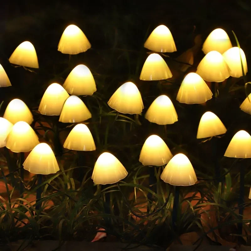 

Светильник вая гирлянда s IP65, садовый декоративный шнурок с лампочками в виде грибов, водонепроницаемая уличная декоративная лампа на солне...