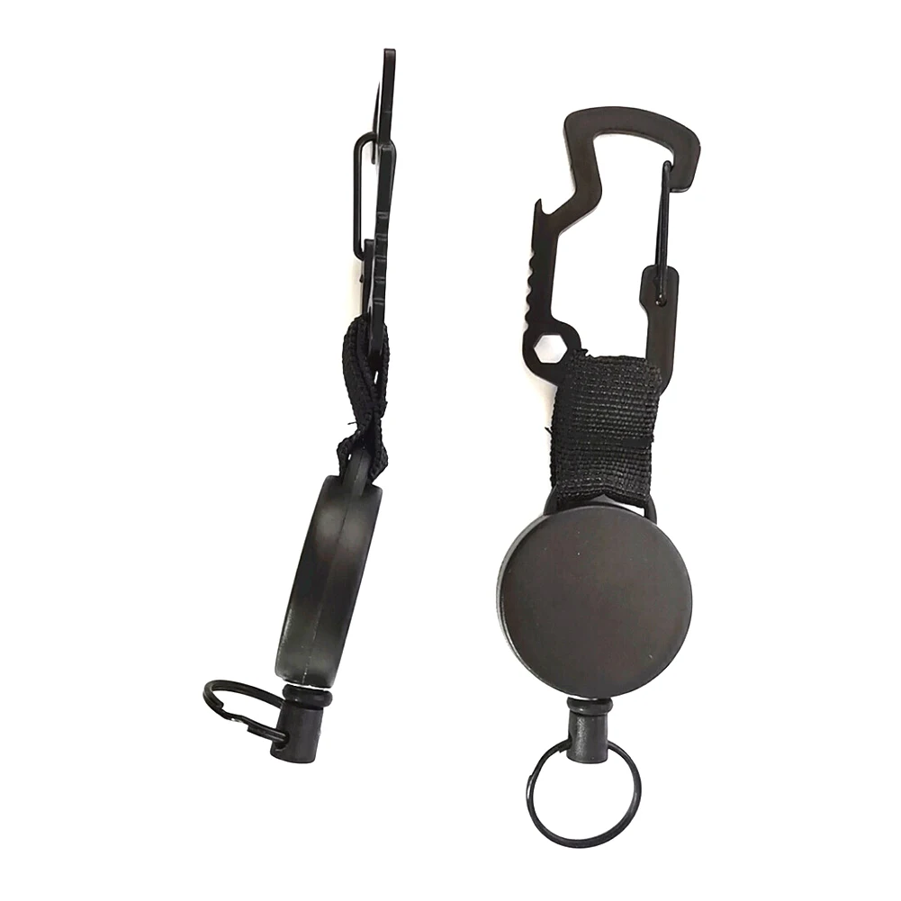

2pcs For Men Mini Portable Hiking Climbing Belt Clip Outdoor Tool With Steel Wire Retractable Key Chain Badge Reel Heavy Duty