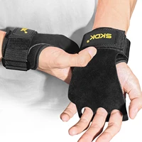 3 hole finger fitness gloves leather palm protector anti slip weightlifting gloves protector training gloves gym bodybuilding