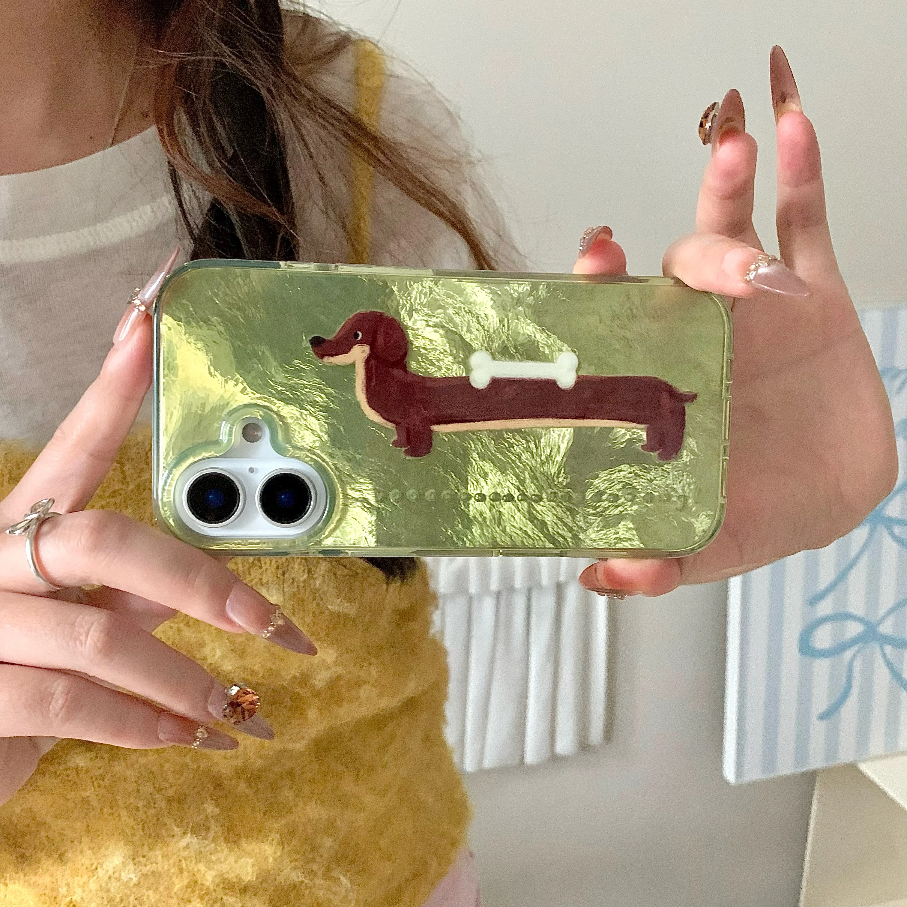 Чехол для iPhone 16 15 14 13 Pro Max с рисунком сосисок