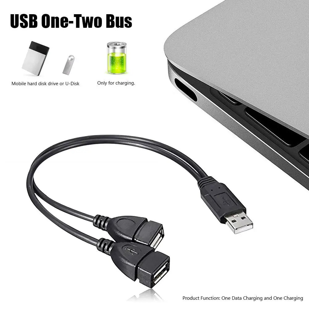 

30 см USB2.0 папа к двойному USB гнезду USB зарядный кабель питания удлинитель Компьютерные кабели Разъемы адаптер кабель Поддержка