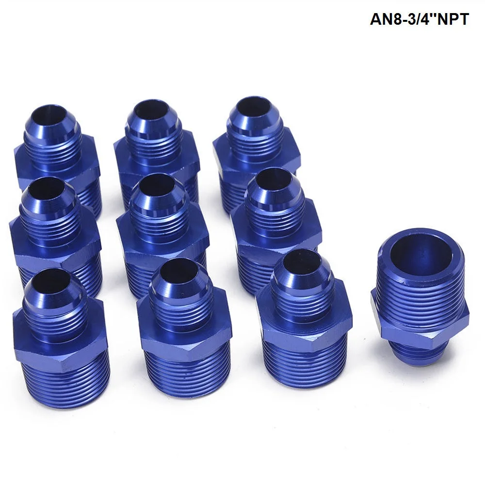 

10PCS/LOT Straight Male Oil Cooler Fuel Oil Hose Fitting Adapter AN8-3/4''NPT