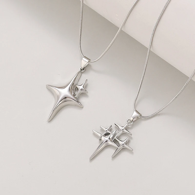 Ожерелье-колье Y2K с четырьмяконечной звездой