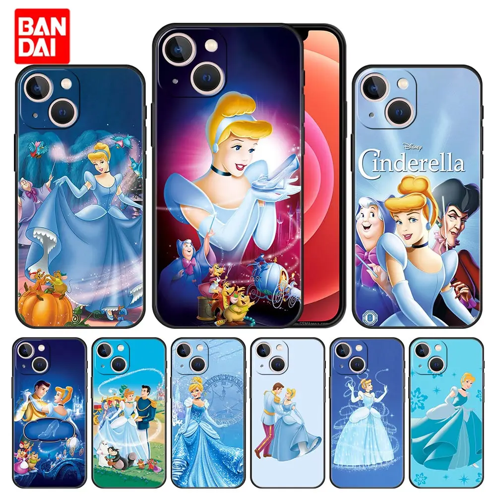 

Disney Cinderella Cute Cartoon Phone Case for Apple iPhone 11 13 12 SE Pro Max Mini 2020 12pro 11pro 13pro Cover Black Silicone