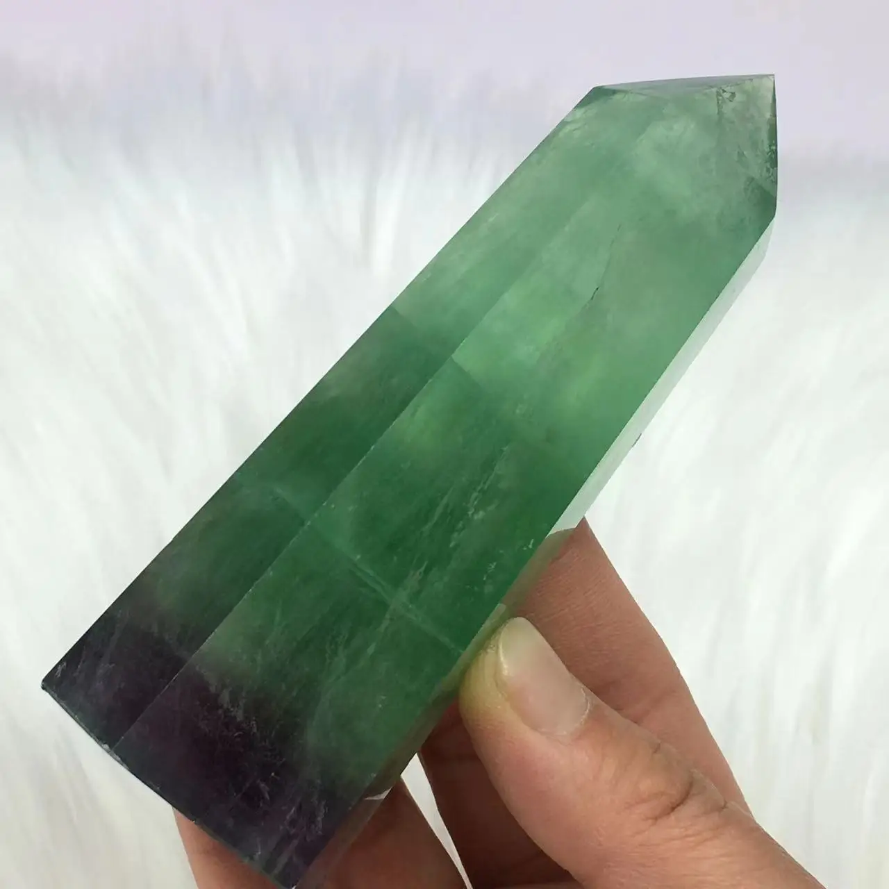 

Natural Green Fluorite Tower Quartz Crystal Mineral Obelisk Wand Point Healing