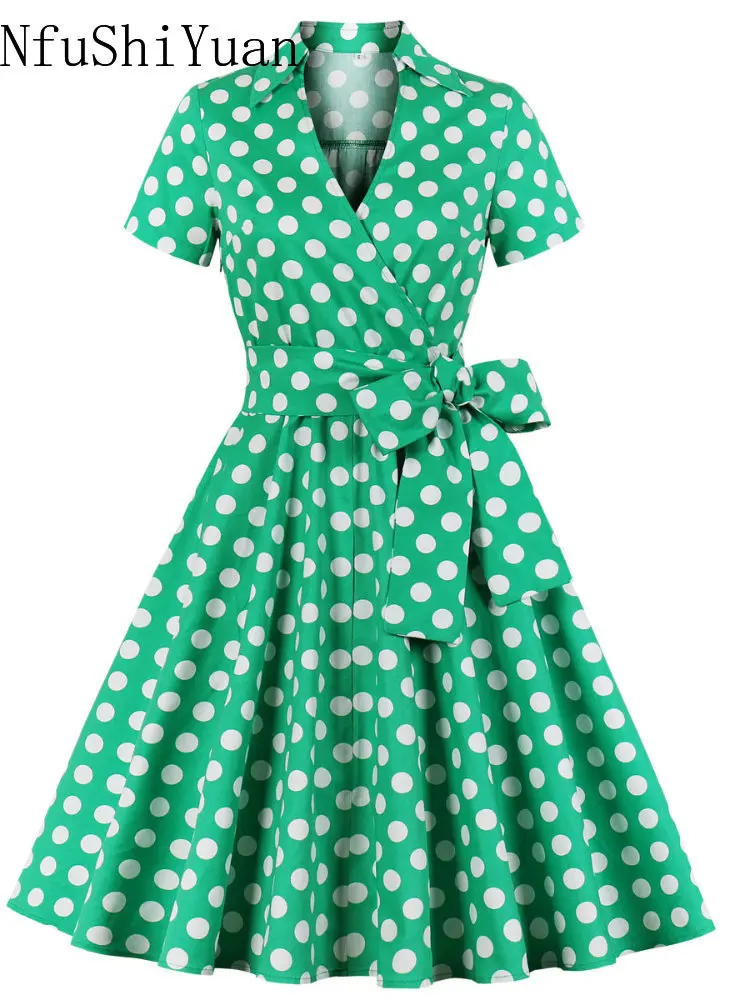 

Женское платье-пончо в горошек, с коротким рукавом и завязкой на талии