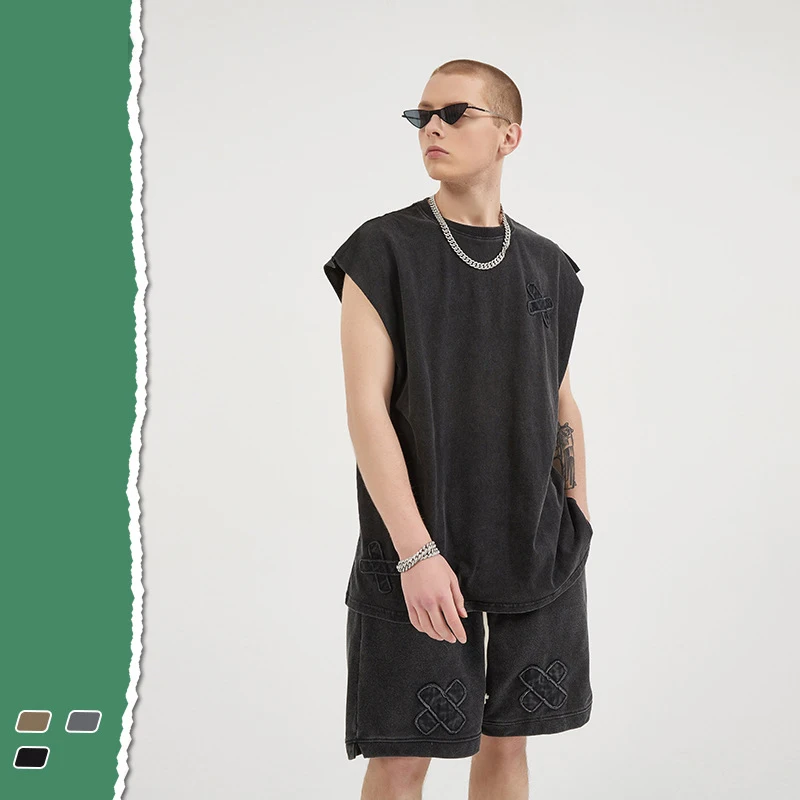 

Мужская Уличная одежда 2022, Свободные повседневные моющиеся майки в стиле хип-хоп, футболки, спортивная мужская безрукавка оверсайз, уличная...