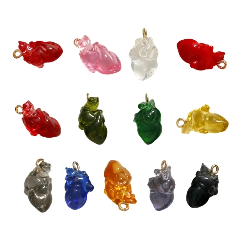 

Clear Resin Heart Charm Handmade Jewelry Accessory Heart Pendant Resin Material Dropship