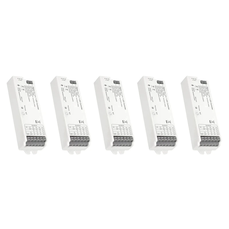 

Контроллер для светодиодной ленты 5X LM052 Zigbee 3,5 в 1, RGB CCT RGBW с регулируемой яркостью, совместим с приложением Smart Life/Alexa Echo