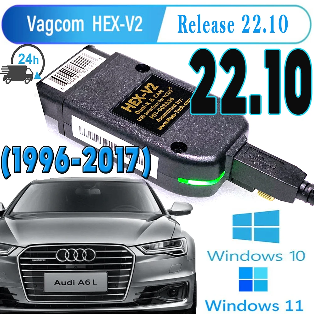 

Newest 2023 V22.10 VAG Scanner VAG Tool VCDC VAG COM Cable OBD2 Diagnostic Cable Multi-Language OBD2 Scanner HEX V2 VAGCOM