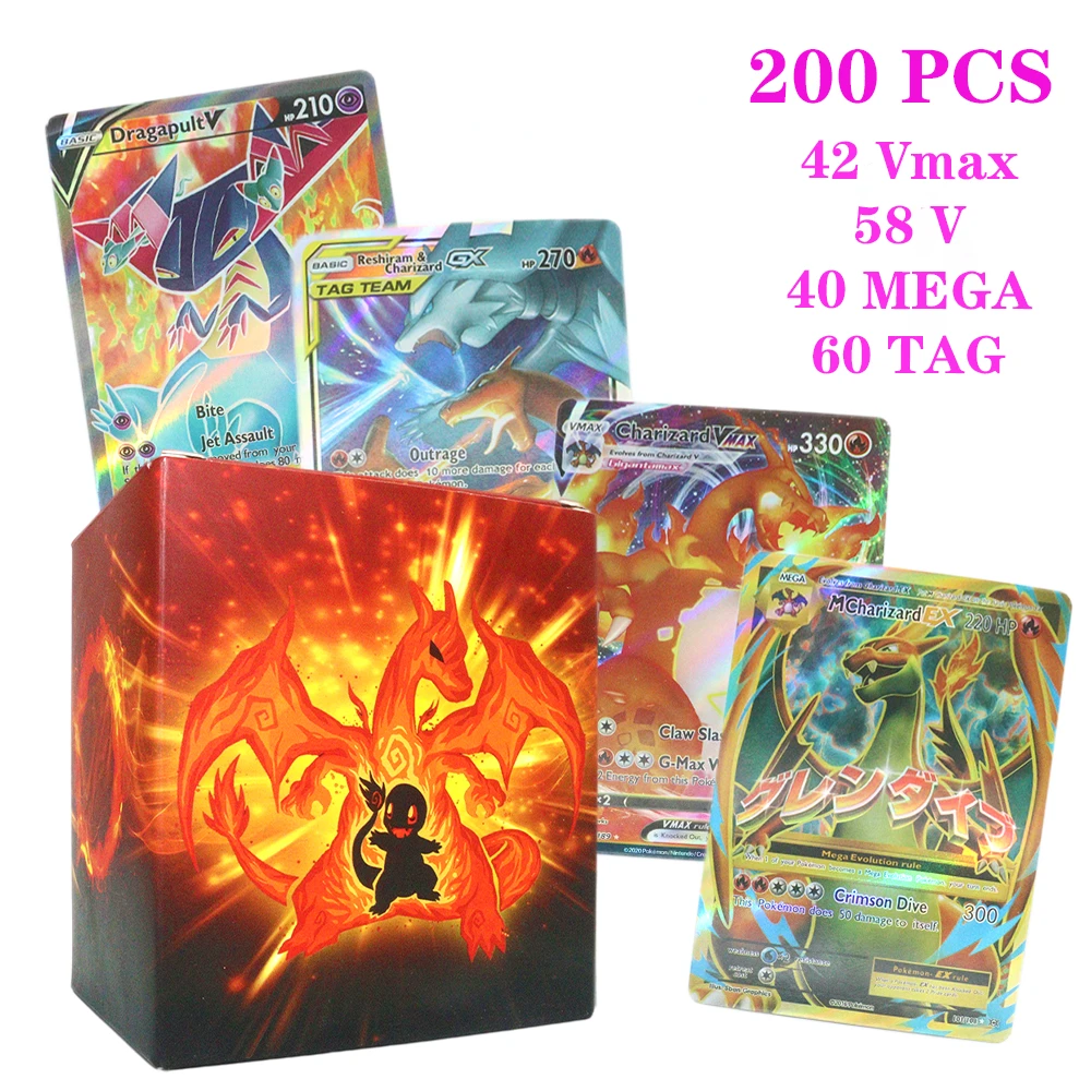 

20-300pcs Boxd English Pokemon Card Vstar Vmax GX EX Tag Team EX Mega Game Battle Trading Collection Original Kids Gifts