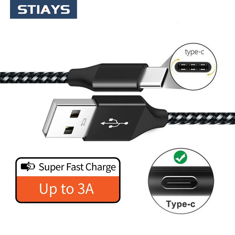 

STIAYS USB Type C Lightning Cable for iPhone 13 mini Pro Micro Fast Charge Data Cable for Huawei P30 Mobile Phone Charger Cable