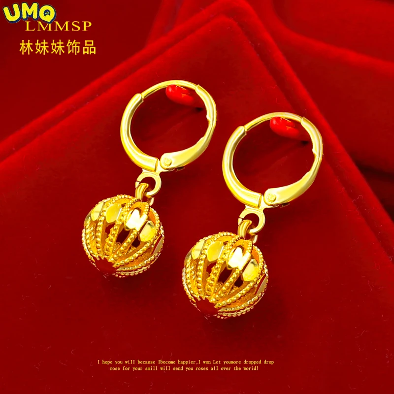 

Transshipment Pearl Sand Gold Earrings Women's Unique Design Short Small Pendant High Sense Niche Chic Vietnam Imitation Gold