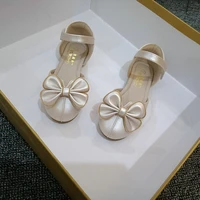 little girls baotou sandals 2022 summer new korean bow childrens fashion princess shoes girls big kids dress party flats