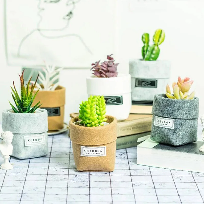 

Фетровый мясистый цветочный горшок, сумка для выращивания растений, настольная корзина для цветов, толстый садовый горшок, многофункциональная настольная корзина для хранения, принадлежности для посадки