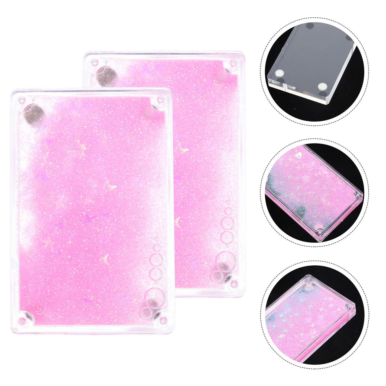 

2pcs Acrylic Hard Card Sleeves Quicksand Trading Cards Sports Cards Holder Case for DIY