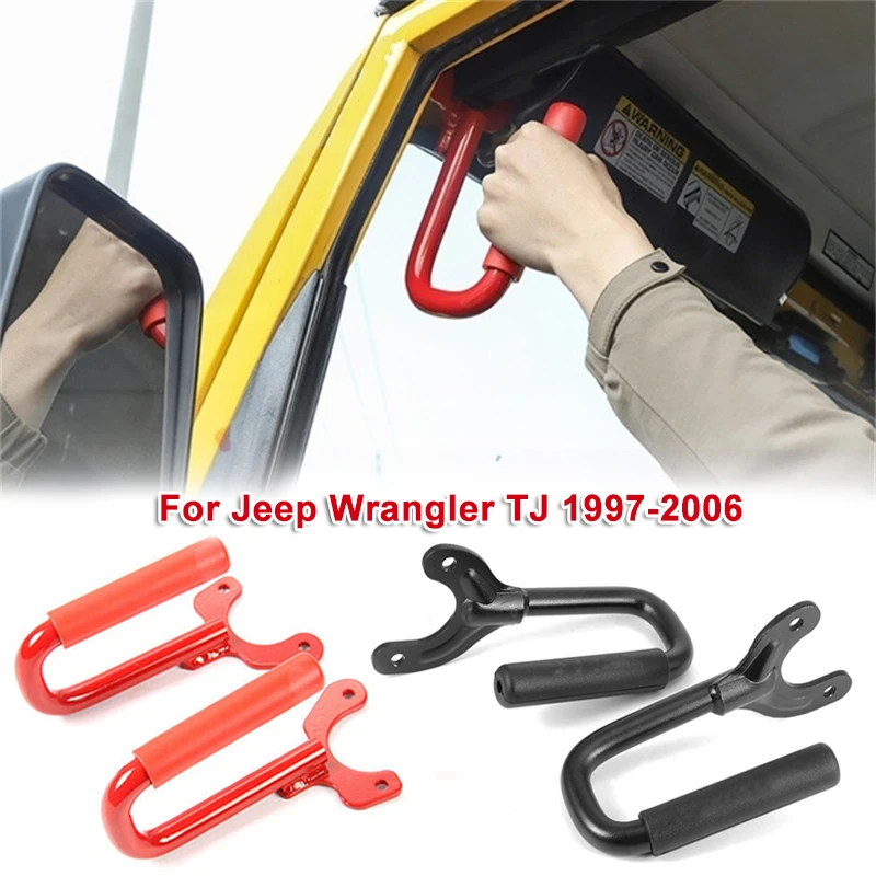 

2pcs/set Car Front Row Grab Handles Safety Grip Bars for Jeep Wrangler TJ 1997-2006