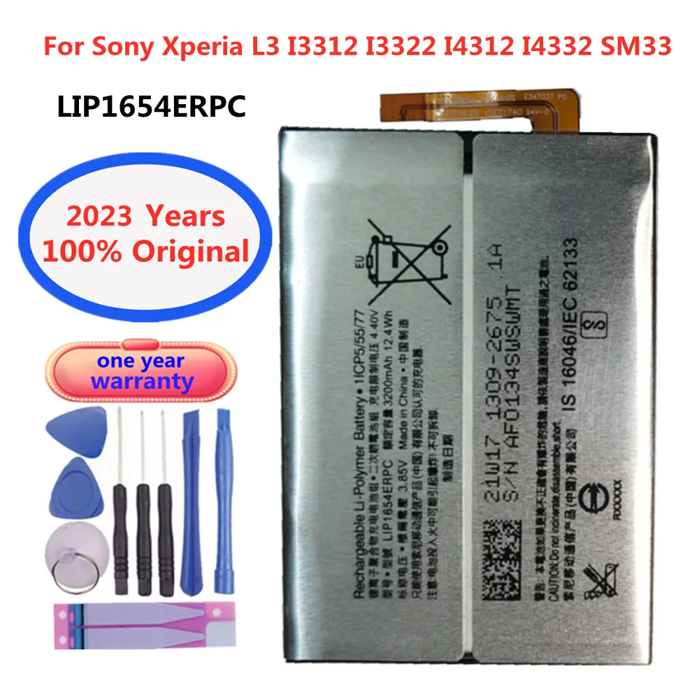 Сменный аккумулятор для Sony Xperia L3 I3312 I3322 I4312 I4332 SM33 LIP1654 SNYS1654, 3,8 в, 3200 мАч, телефонные батареи
