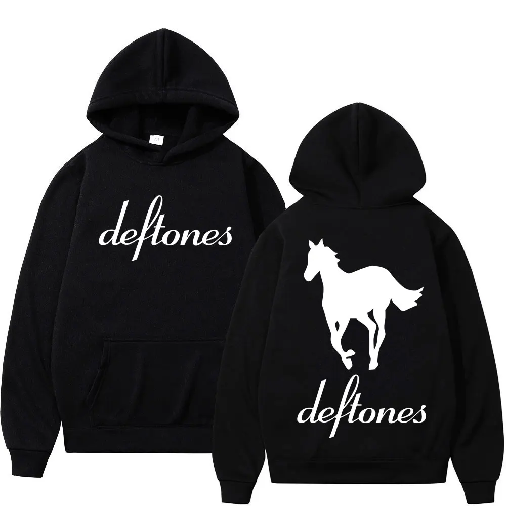 

Hip Hop Rock Band Deftones Hoodies White Pony Music Album Print Casual Hooded Sweatshirts Spring Autumn Fashion Loose Pullovers