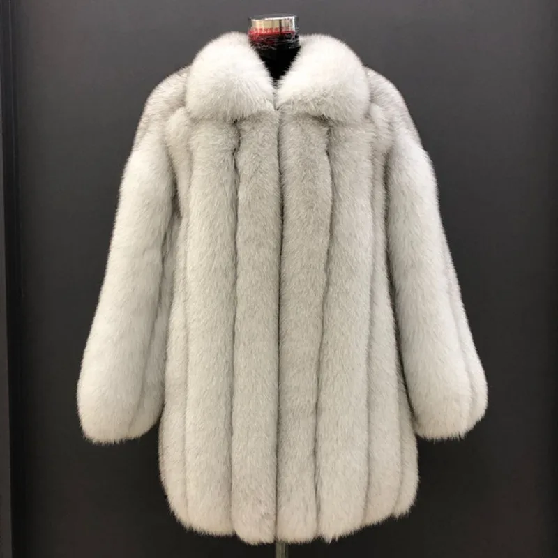 New Women Coat Jackets Fox Fur Fur Mink Fur Thick Winter High Street Other Real Fur Woman