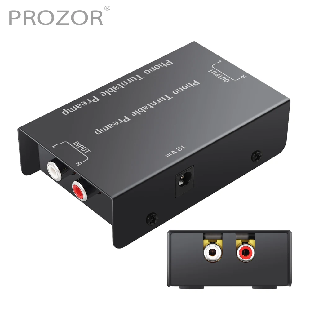 Prozor PP900 Phono Preamp Ultra-compact Phono Turntable Preamplifier RCA to RCA Stereo Output Pre Amplifier with Power Adapter