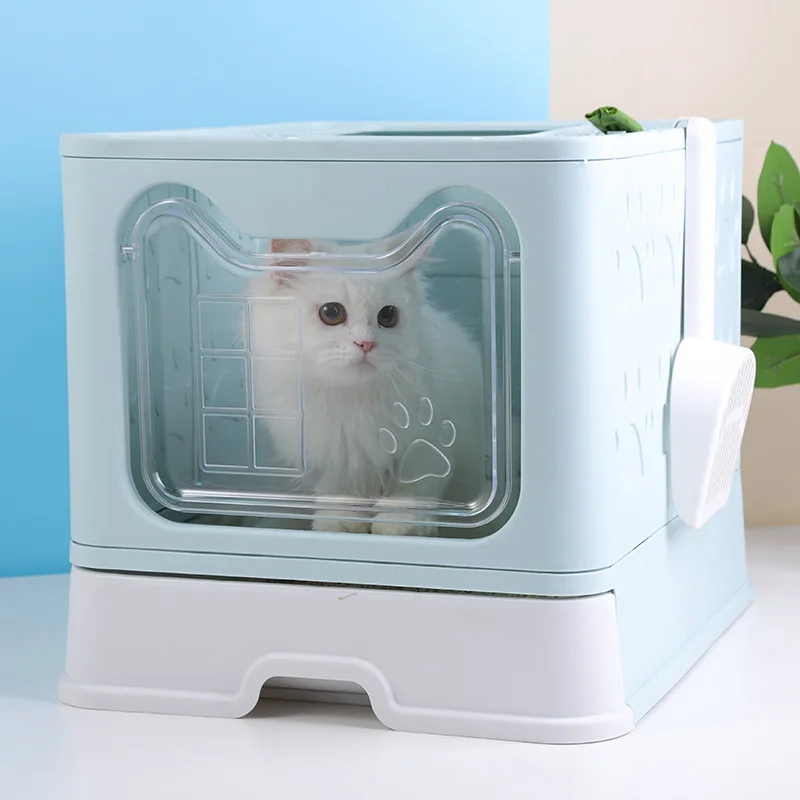 

Fully Enclosed Cat Litter Box Drawer Type Anti Splashing Extra Large Cats Toilet Absorb Deodorant Top Entry Litter Box Caja Gato