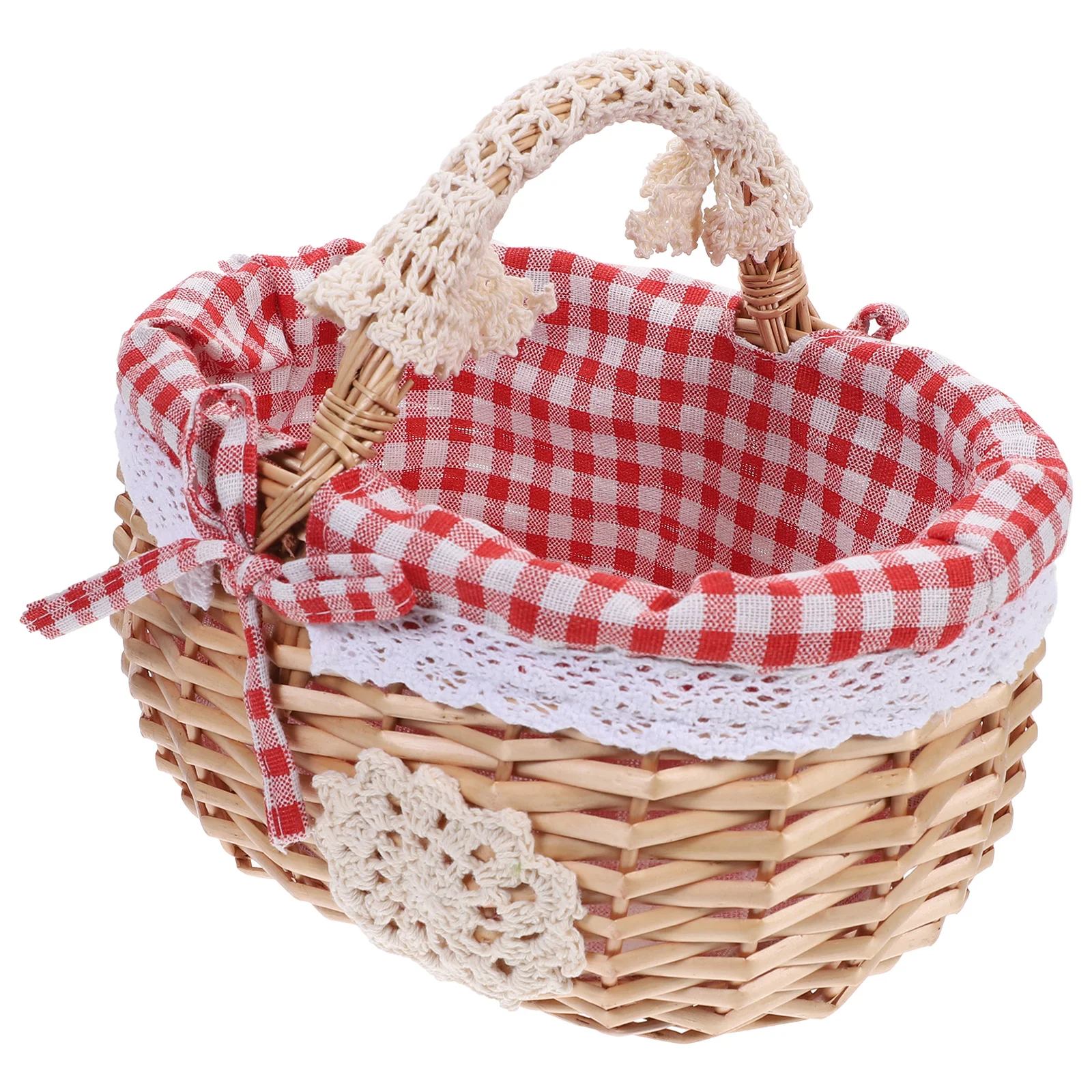 

Wicker Storage Basket Household Container Willow Weaving Outdoor Picnic Premium Fruit Food Flower Strawberry Home Decor Plastic