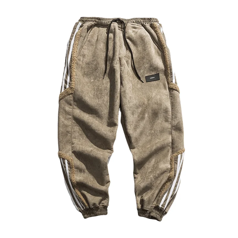 

Winter Korean Style Hip Hop Thick Casual Harem Pants Streetwear Fashion Sweatpants Kpop Joggers Men Harajuku Striped Jogging 3XL