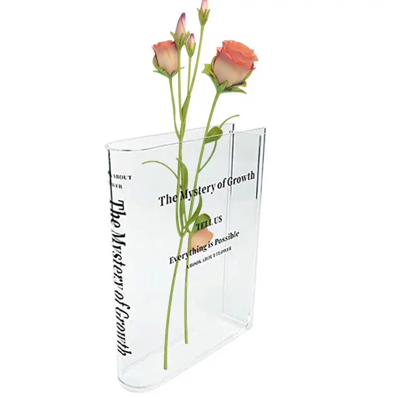 

Clear Book Flower Vase Transparent Home Decoration Flower Vase Acrylic Modern Desktop Decorative Vase For Flowers Plants