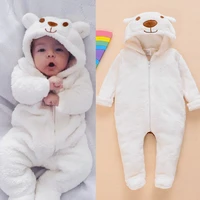 spring autumn warm clothing one piece romper with polar bear cute thermal romper infant clothes%c2%a0swaddling clothes baby pajamas