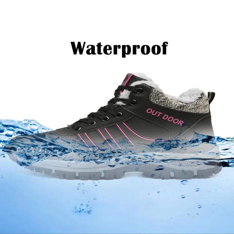 Outdoor Winter Sneakers For Men 2022 New Keep Warm Snow Botas Hombre Winter Boot Leather Lace Up Hunting Tourism Mountain Shoes