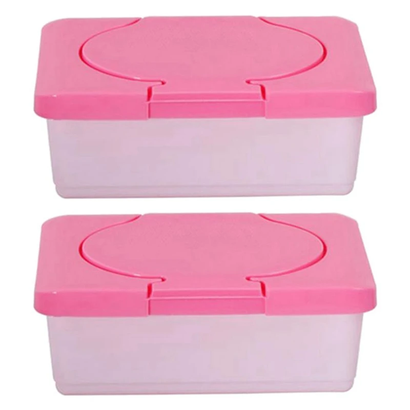 

2X Dry & Wet Tissue Paper Case Care Baby Wipes Napkin Storage Box Holder Container