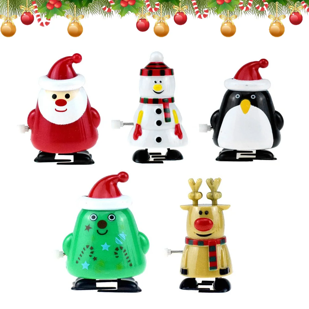 

Christmas Toywind Toys Kidsparty Walking Snowmansupplies Mini Fillers Winding Penguins Elk Favors Holidayclockwork Santa
